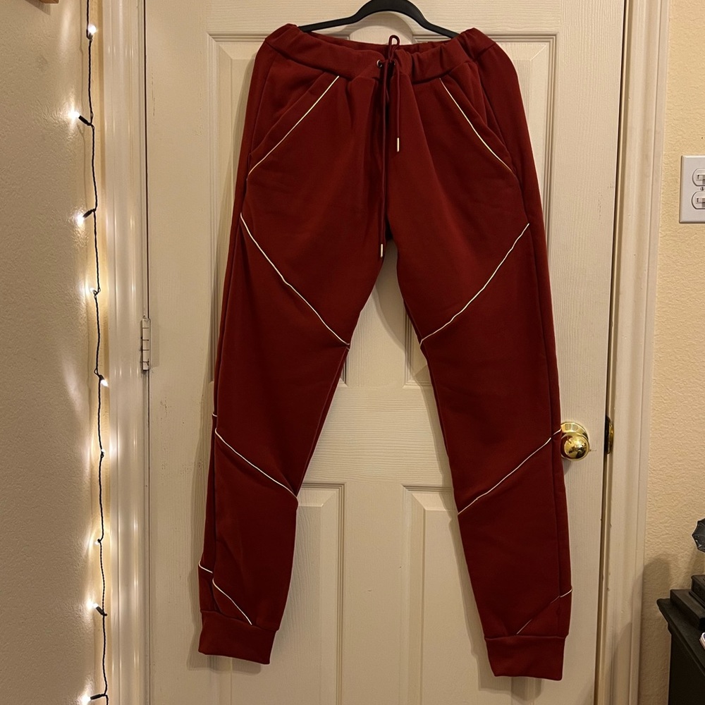 M. Society Maroon & Gold Unidex Sweat Pants